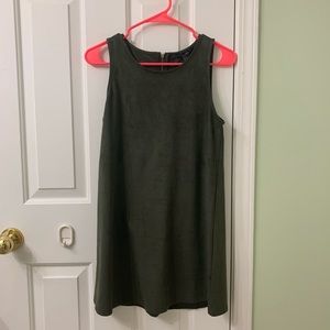 OLIVE SUEDE SHIFT DRESS / SMALL